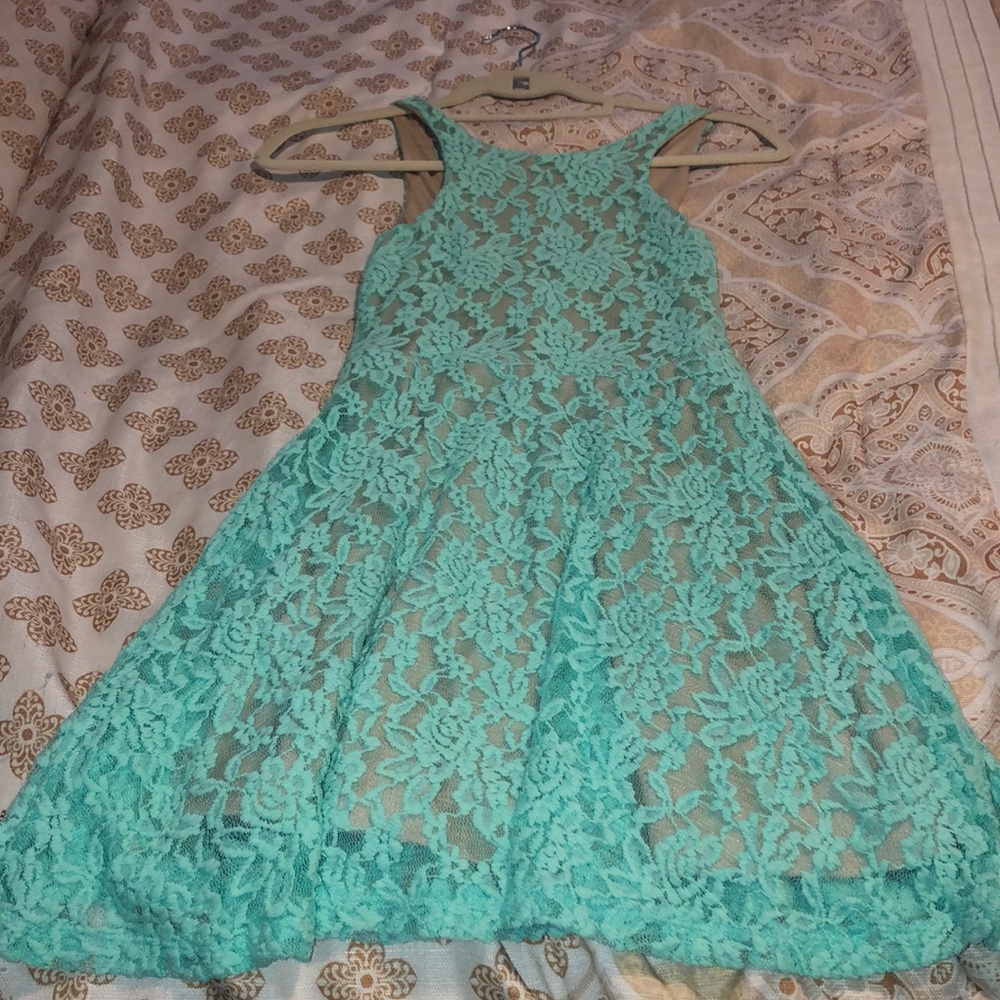 Teal lace dress - worn once!
